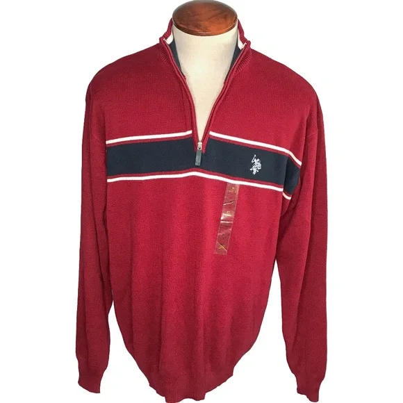 SOLD US Polo Assn. Men's Size XL Sweater Half Zip NWT - Picture 2 of 8